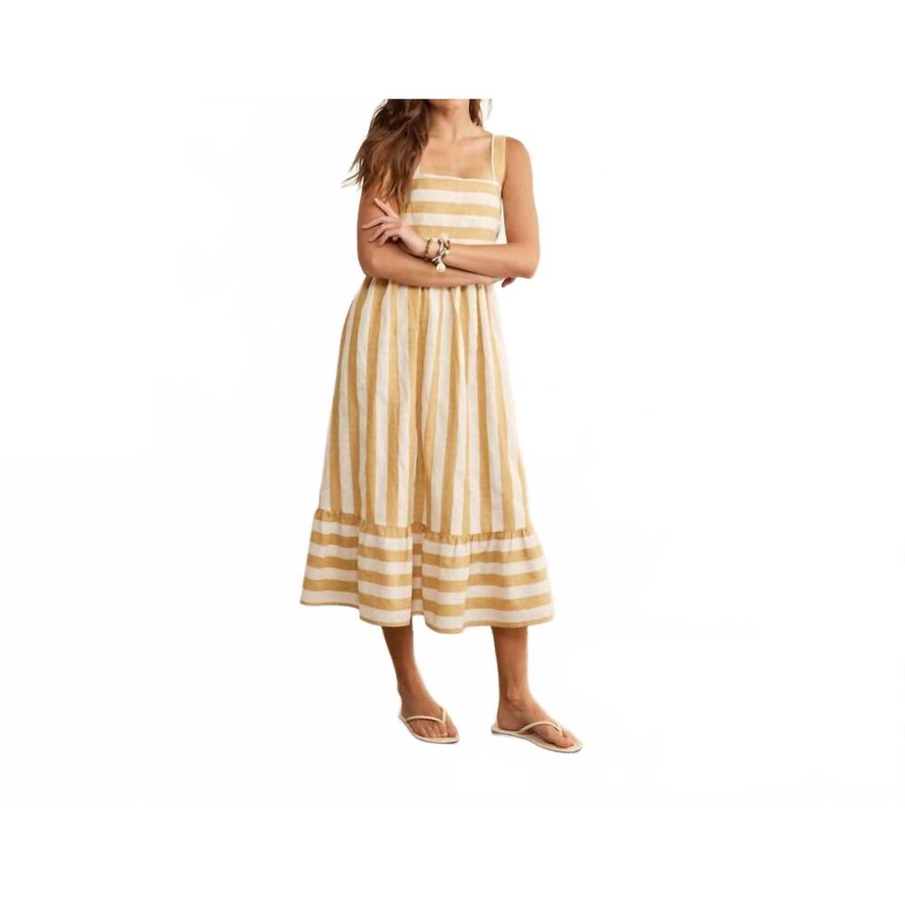 NEW IN FEBRUARY striped serenity midi dress in marigold